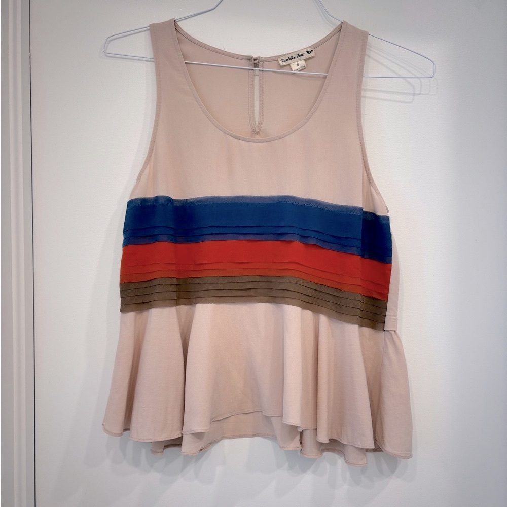 Striped Peplum Sleeveless Top